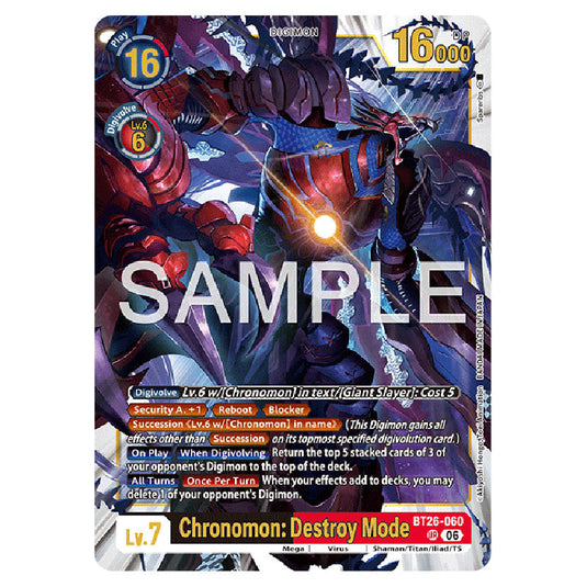 Chronomon: Destroy Mode BT26-060 card from the Digimon set Timeless Bonds