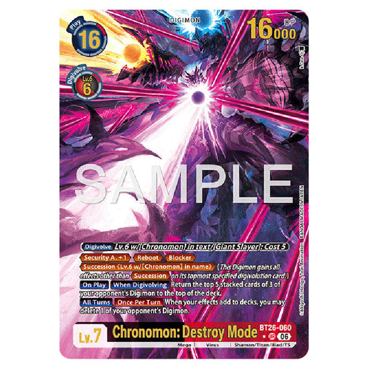 Chronomon: Destroy Mode BT26-060a card from the Digimon set Timeless Bonds