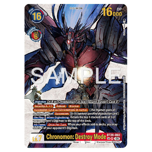 Chronomon: Destroy Mode BT26-060b card from the Digimon set Timeless Bonds