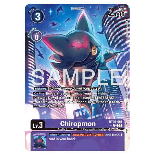 Chiropmon BT26-061a card from the Digimon set Timeless Bonds
