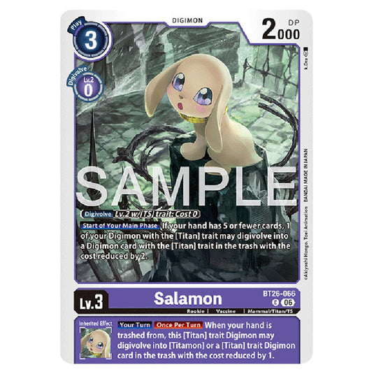 Salamon BT26-066 card from the Digimon set Timeless Bonds