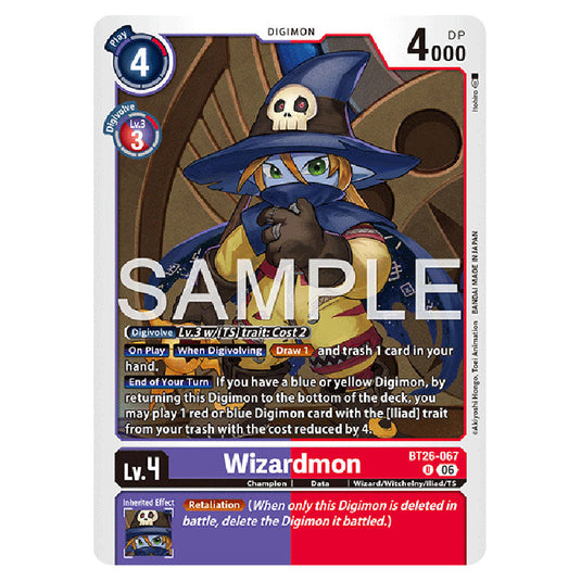 Wizardmon BT26-067 card from the Digimon set Timeless Bonds