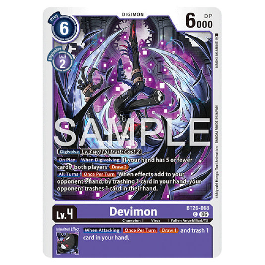 Devimon BT26-068 card from the Digimon set Timeless Bonds