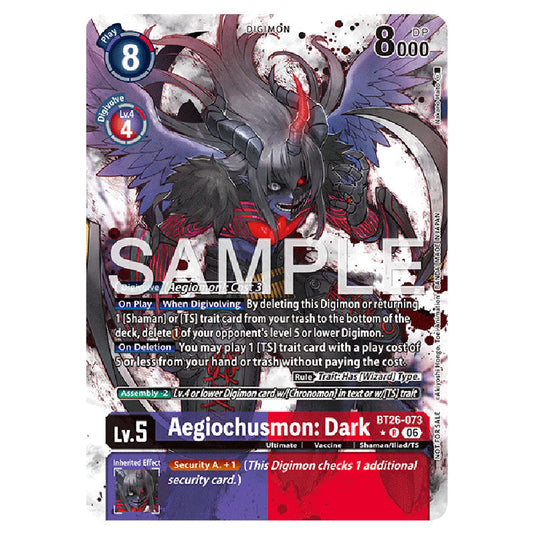 Aegiochusmon: Dark BT26-073a card from the Digimon set Timeless Bonds