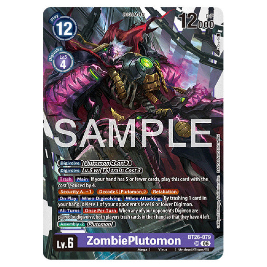 ZombiePlutomon BT26-079 card from the Digimon set Timeless Bonds