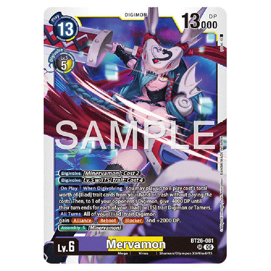 Mervamon BT26-081 card from the Digimon set Timeless Bonds