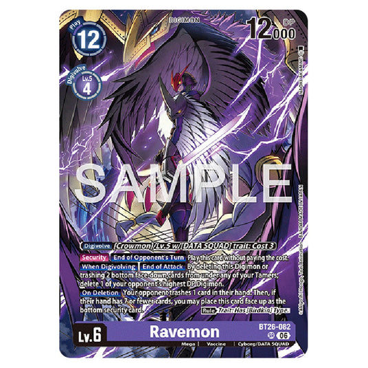Ravemon BT26-082 card from the Digimon set Timeless Bonds