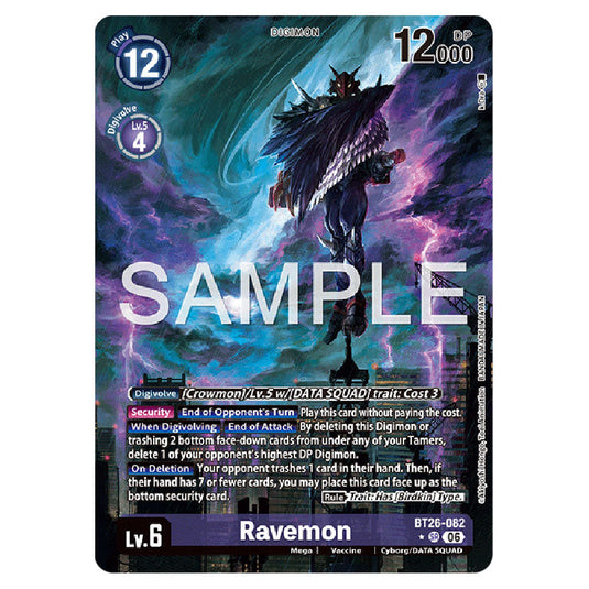 Ravemon BT26-082a card from the Digimon set Timeless Bonds