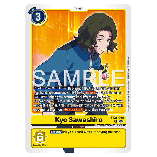Kyo Sawashiro BT26-089 card from the Digimon set Timeless Bonds
