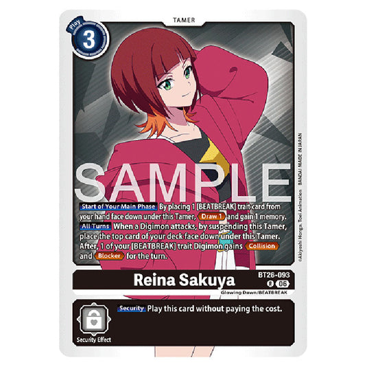 Reina Sakuya BT26-093 card from the Digimon set Timeless Bonds