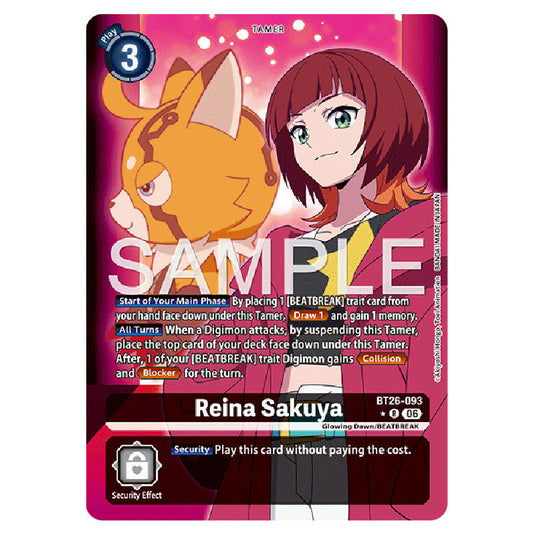 Reina Sakuya BT26-093a card from the Digimon set Timeless Bonds