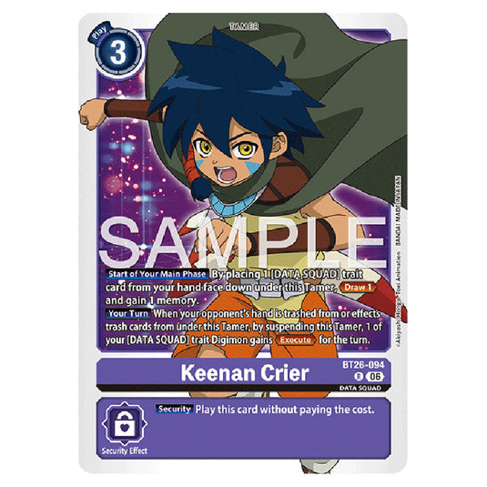 Keenan Crier BT26-094 card from the Digimon set Timeless Bonds