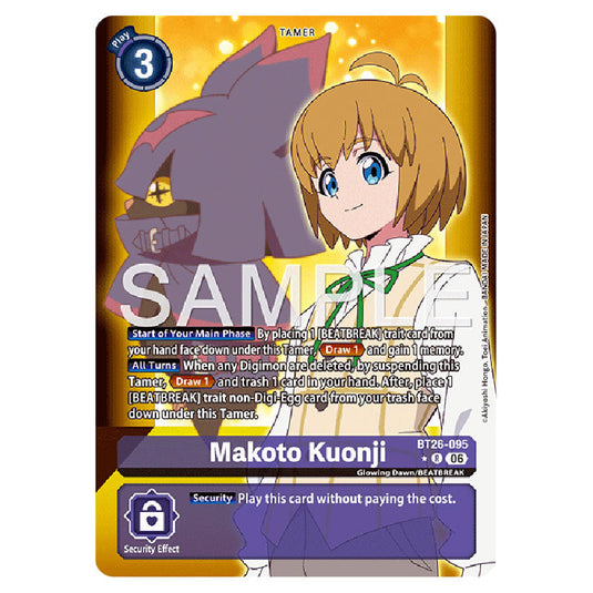 Makoto Kuonji BT26-095a card from the Digimon set Timeless Bonds