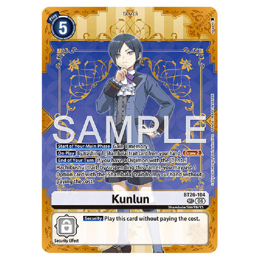 Kunlun BT26-104 card from the Digimon set Timeless Bonds