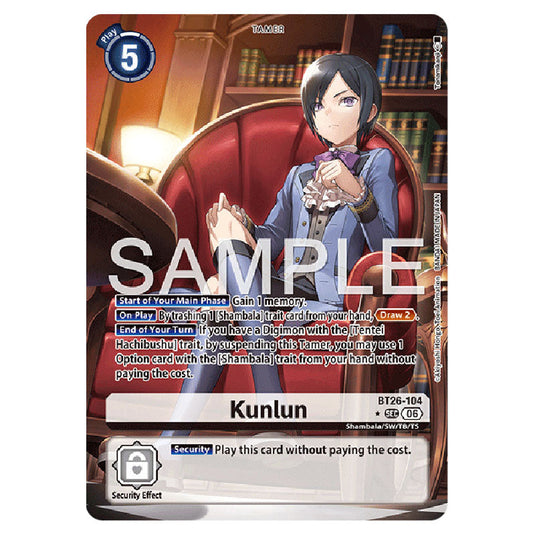 Kunlun BT26-104a card from the Digimon set Timeless Bonds
