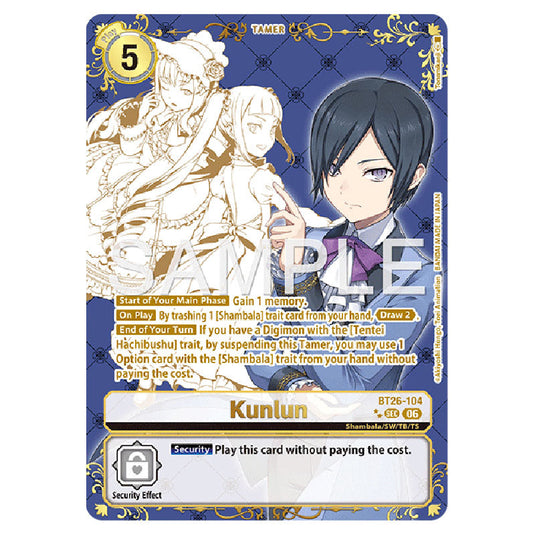 Kunlun BT26-104b card from the Digimon set Timeless Bonds