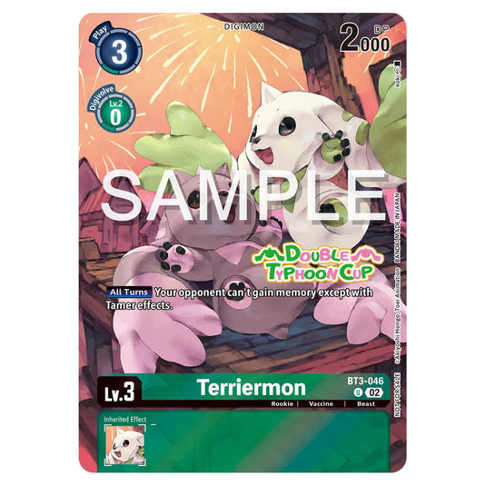 Digimon Card Game - Double Typhoon Cup - Terriermon - BT3-046 (Stamped)