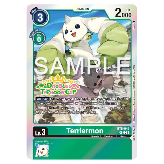 Digimon Card Game - Double Typhoon Cup - Terriermon - BT8-046 (Stamped)