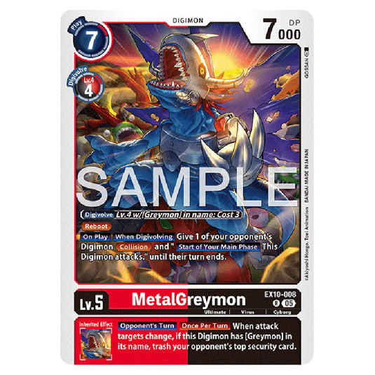 MetalGreymon EX10-008 card from the Digimon set EX-10: Extra Booster Sinister Order