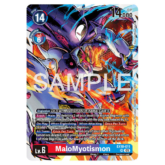 MaloMyotismon EX10-011 card from the Digimon set EX-10: Extra Booster Sinister Order