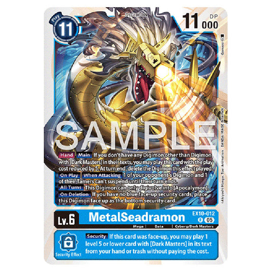 MetalSeadramon EX10-012 card from the Digimon set EX-10: Extra Booster Sinister Order