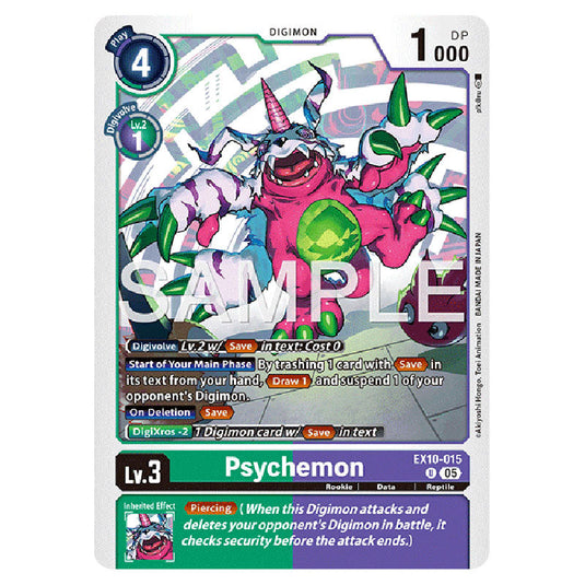 Psychemon EX10-015 card from the Digimon set EX-10: Extra Booster Sinister Order