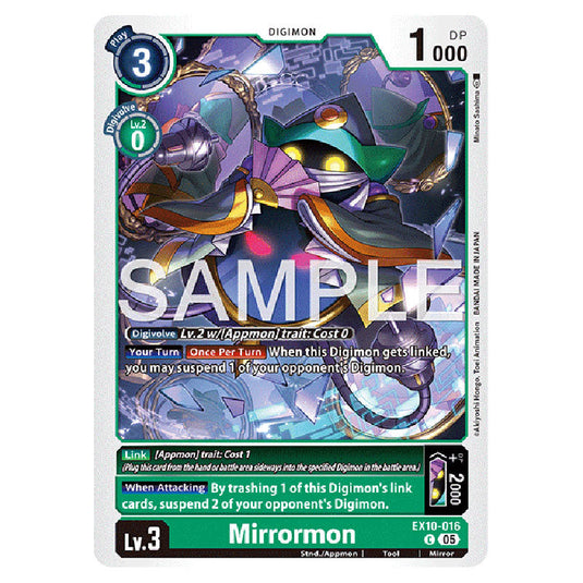 Mirrormon EX10-016 card from the Digimon set EX-10: Extra Booster Sinister Order