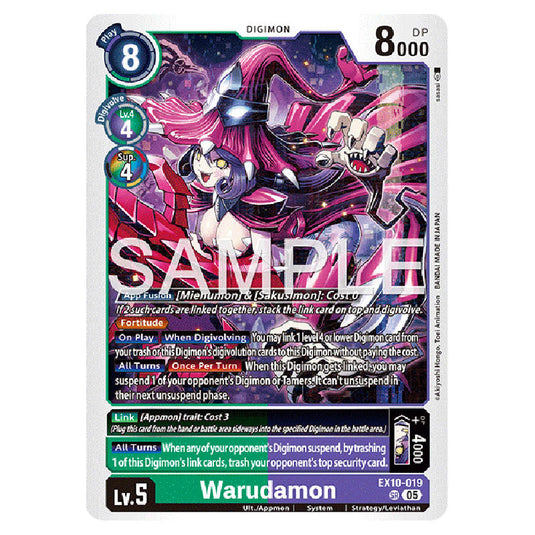 Warudamon EX10-019 card from the Digimon set EX-10: Extra Booster Sinister Order