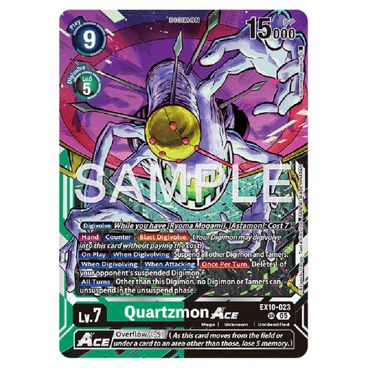 Quartzmon EX10-023 card from the Digimon set EX-10: Extra Booster Sinister Order