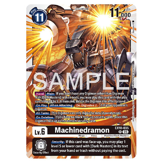 Machinedramon EX10-035 card from the Digimon set EX-10: Extra Booster Sinister Order
