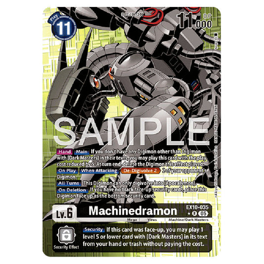 Machinedramon EX10-035A card from the Digimon set EX-10: Extra Booster Sinister Order