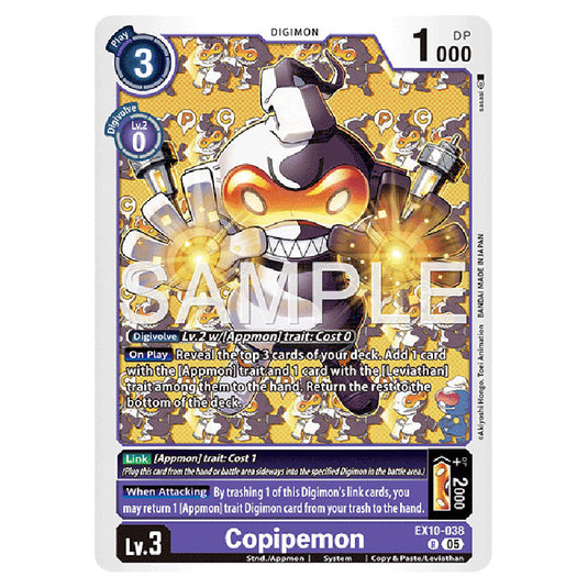 Copipemon EX10-038 card from the Digimon set EX-10: Extra Booster Sinister Order