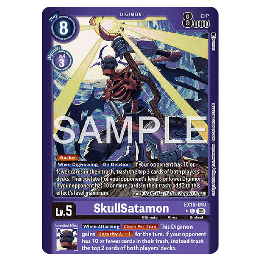 SkullSatamon EX10-049A card from the Digimon set EX-10: Extra Booster Sinister Order