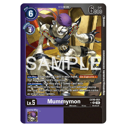 Mummymon EX10-051A card from the Digimon set EX-10: Extra Booster Sinister Order