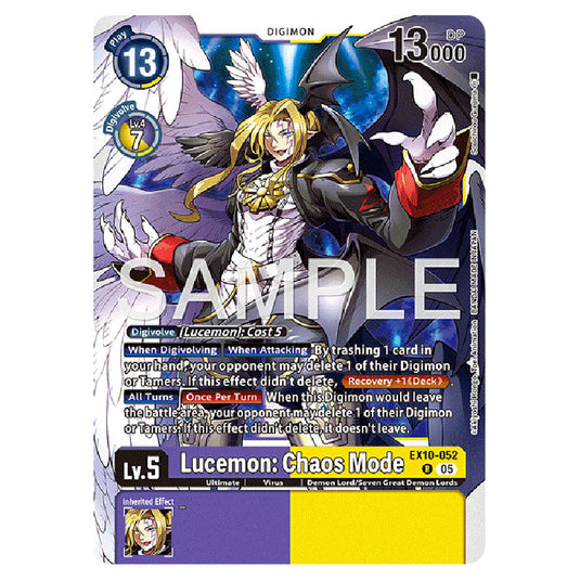 Lucemon: Chaos Mode EX10-052 card from the Digimon set EX-10: Extra Booster Sinister Order