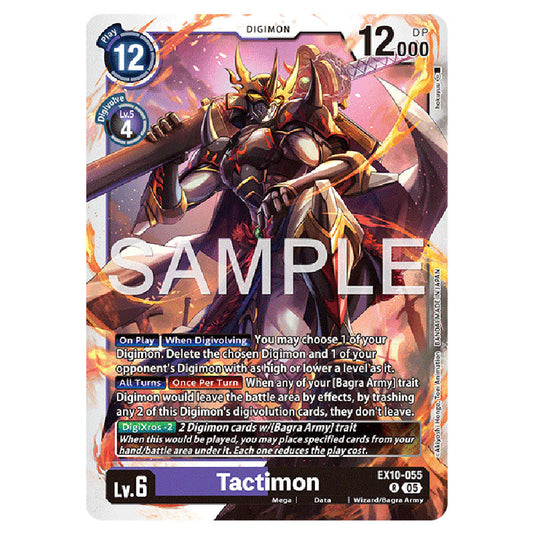 Tactimon EX10-055 card from the Digimon set EX-10: Extra Booster Sinister Order