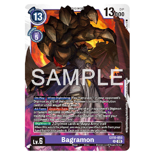 Bagramon EX10-056 card from the Digimon set EX-10: Extra Booster Sinister Order