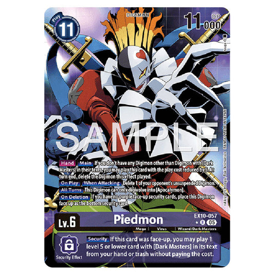 Piedmon EX10-057A card from the Digimon set EX-10: Extra Booster Sinister Order