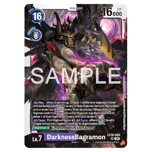 DarknessBagramon EX10-059 card from the Digimon set EX-10: Extra Booster Sinister Order
