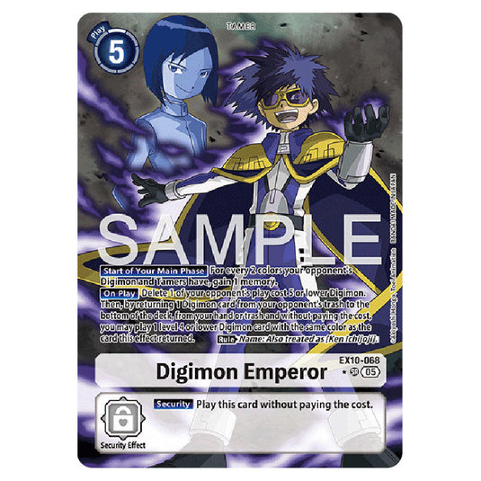 Digimon Emperor EX10-068A card from the Digimon set EX-10: Extra Booster Sinister Order