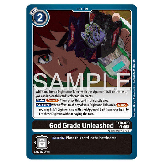 God Grade Unleashed EX10-070 card from the Digimon set EX-10: Extra Booster Sinister Order