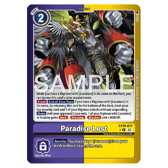 Paradise Lost EX10-071A card from the Digimon set EX-10: Extra Booster Sinister Order