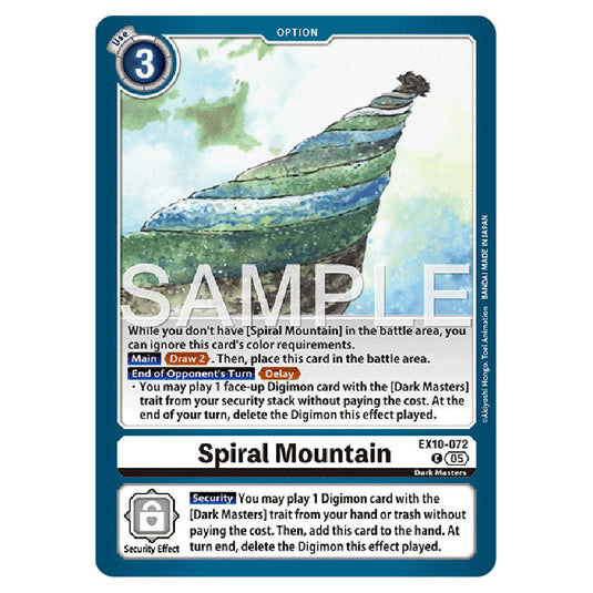 Spiral Mountain EX10-072 card from the Digimon set EX-10: Extra Booster Sinister Order
