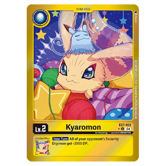 Kyaromon (Alternative Art) EX7-003A card from the Digimon set EX-07: Extra Booster Digimon Liberator