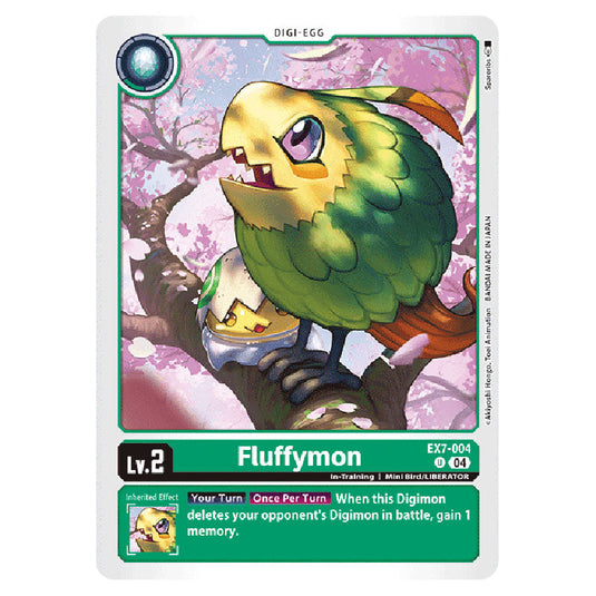 Fluffymon EX7-004 card from the Digimon set EX-07: Extra Booster Digimon Liberator