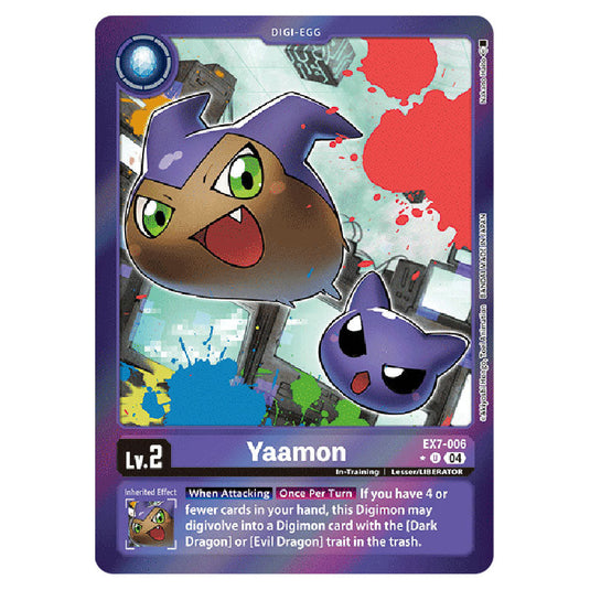 Yaamon (Alternative Art) EX7-006A card from the Digimon set EX-07: Extra Booster Digimon Liberator