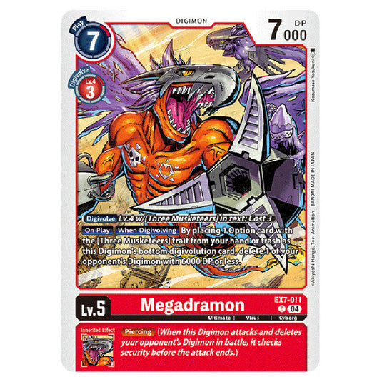 Megadramon EX7-011 card from the Digimon set EX-07: Extra Booster Digimon Liberator