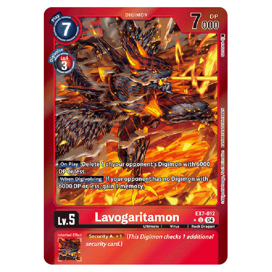 Lavogaritamon (Alternative Art) EX7-012A card from the Digimon set EX-07: Extra Booster Digimon Liberator