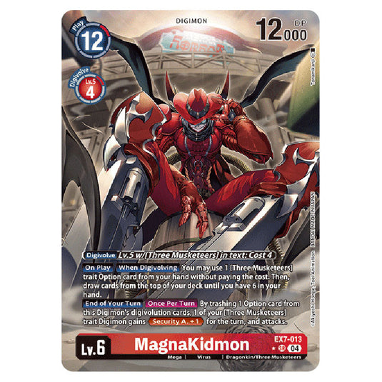 MagnaKidmon (Alternative Art) EX7-013A card from the Digimon set EX-07: Extra Booster Digimon Liberator