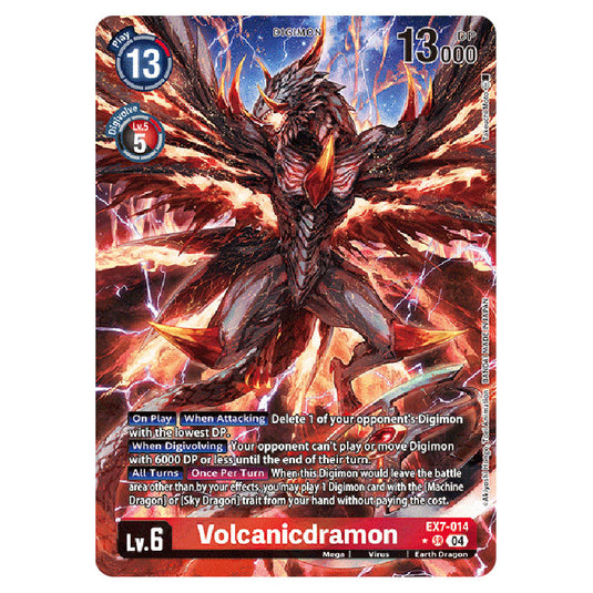 Volcanicdramon (Alternative Art) EX7-014A card from the Digimon set EX-07: Extra Booster Digimon Liberator